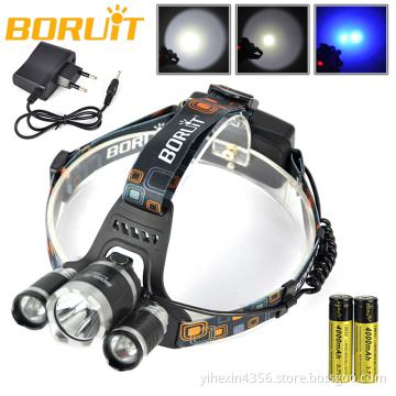 Boruit RJ3000 CREE LED Headlamp Blue Light Headlamp